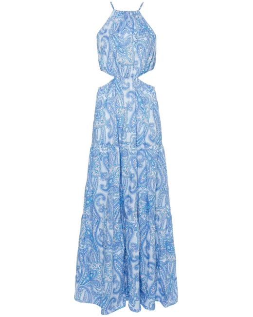 Mc2 Saint Barth Blue Kaby Kleid mit Paisleymuster