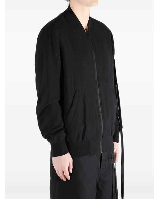 Ann Demeulemeester Black Dries Zip-Up Bomber Jacket for men