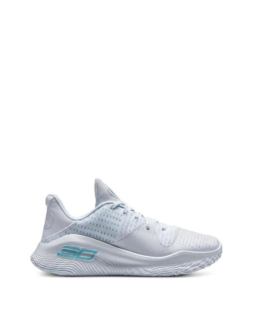 Under Armour White Curry 4 Low Flotro Sneakers for men