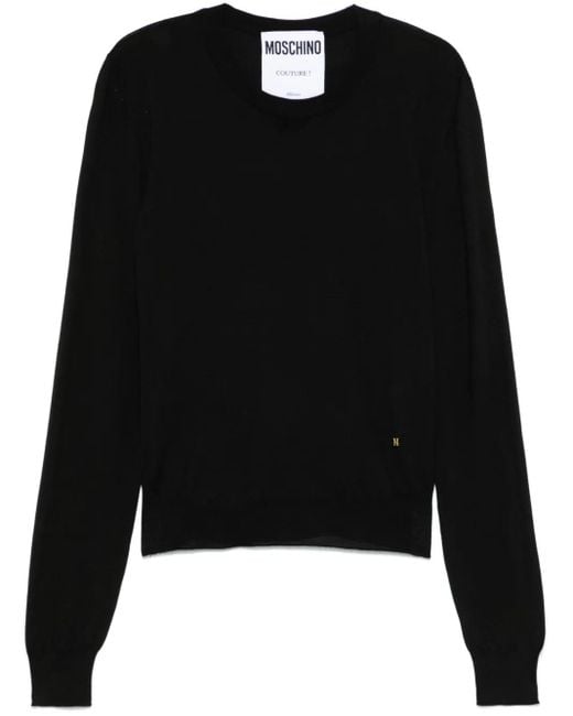 Moschino Black Fine-Knit Sweater