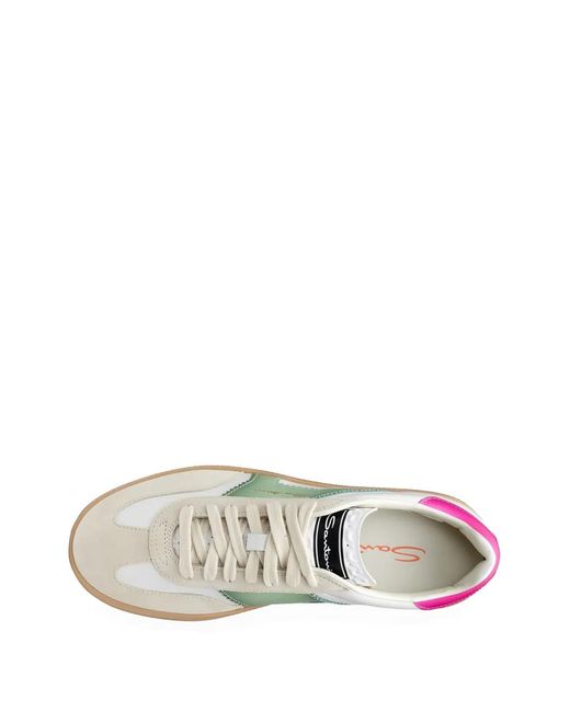 Santoni White Oly Lace-Up Sneakers