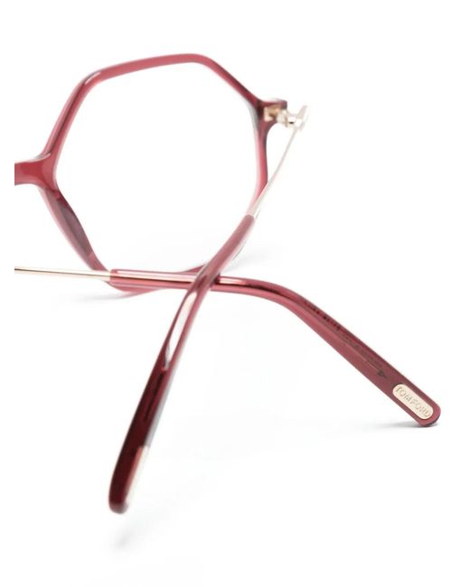 Tom Ford Pink Geometric-Frame Glasses