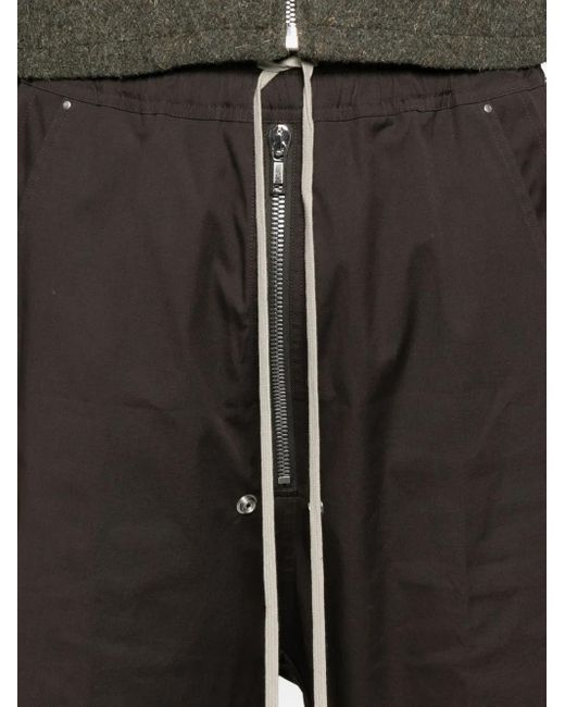 Rick Owens Gray Drawstring Zip-Fly Shorts for men