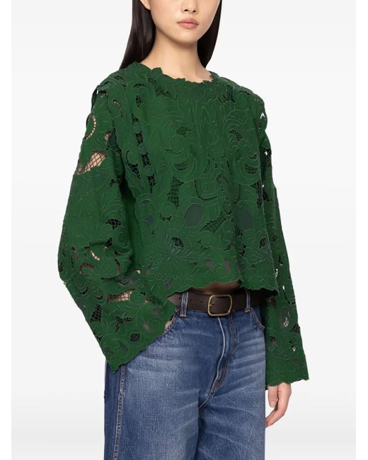 Blusa Ceci con diseño abierto Sea de color Green