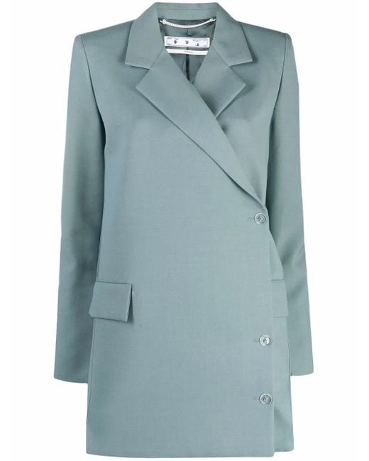 Off-White c/o Virgil Abloh Blue Cardbox Wrap Blazer