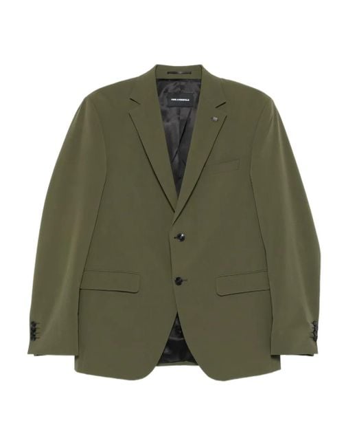 Karl Lagerfeld Green Three-Button Notched-Lapel Jacket for men