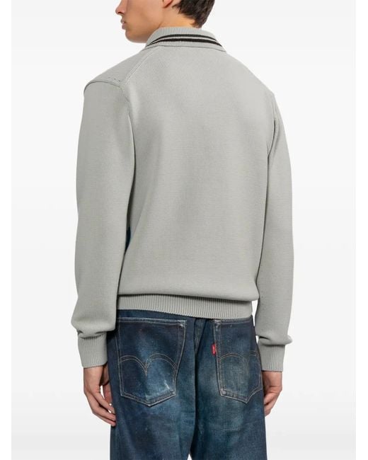Junya Watanabe Gray House Print Collared Knitwear for men