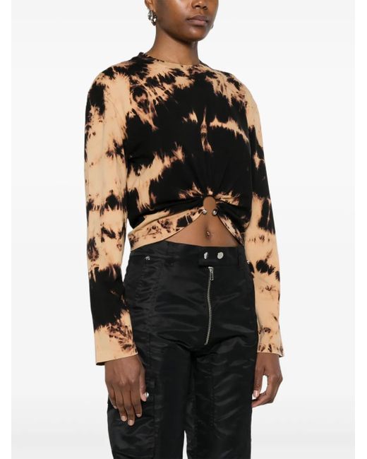 Rabanne Black Abstract-Print T-Shirt
