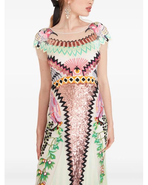 Temperley London White Embroidered Sequin Dress