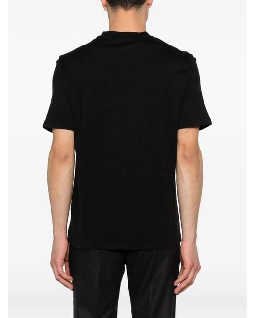 Fedeli Black Crew-Neck T-Shirt for men