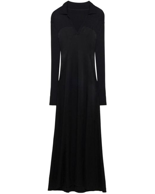 Jonathan Simkhai Black Jonny Spread-collar Gown