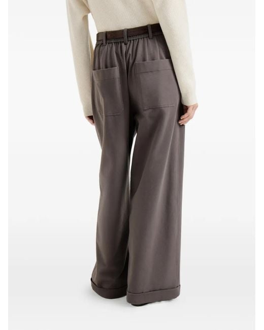 Brunello Cucinelli Gray Wide Track Trousers