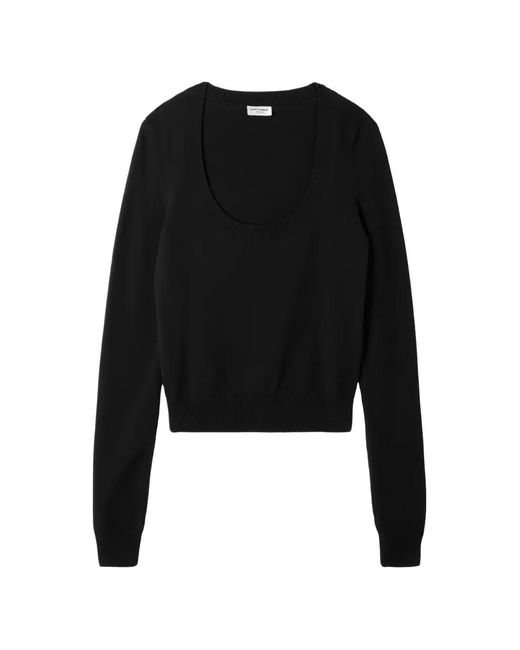 Saint Laurent Black Scoop-Neck Knitted Sweater