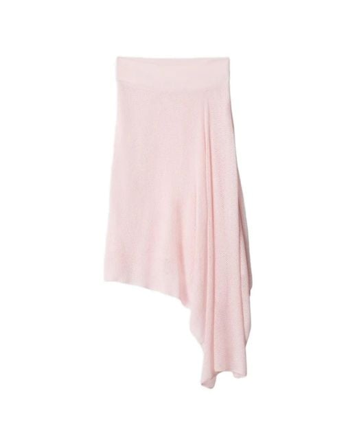Jacquemus Pink La Jupe Voilier Asymmetric Draped Midi Skirt