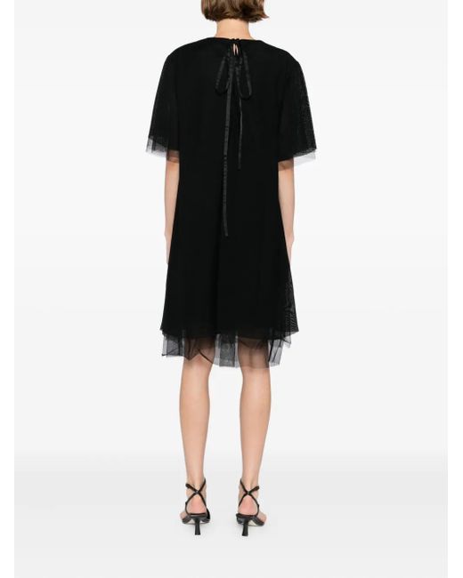 JNBY Black Kurzärmeliges A-Mesh-Kleid