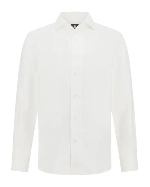 Camisa de corte regular Boggi de hombre de color White