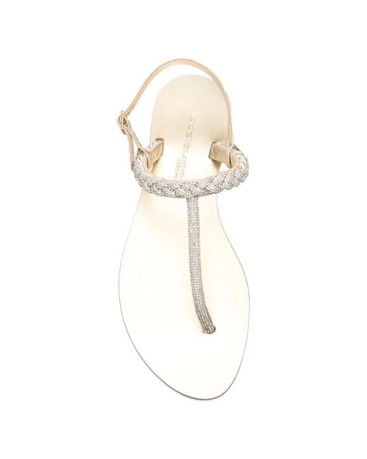 EDDI CUOMO White T-Strap Sandals