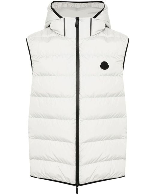 Moncler White Valmasque Detachable-Hood Gilet for men