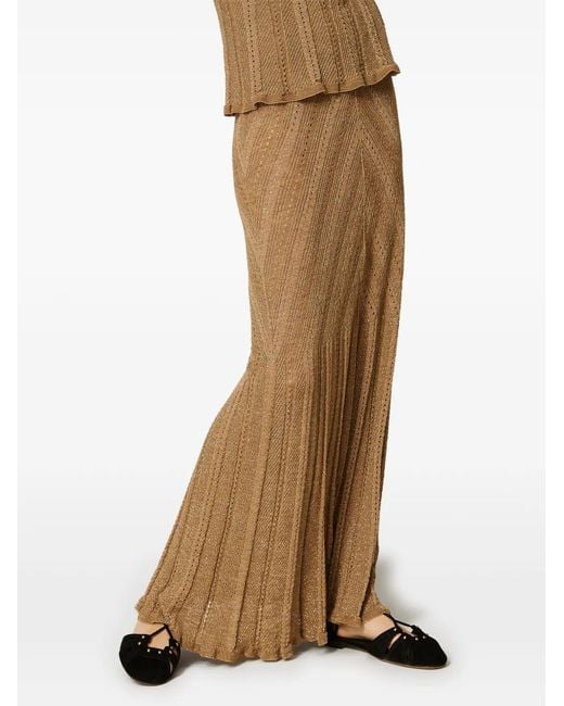 Twinset Natural Maxi Knitted Skirt