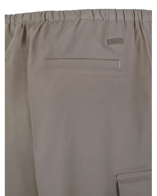 Herno Gray Elasticated-Waist Cargo Shorts