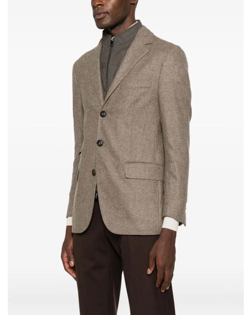 Corneliani Brown Tailored Three-Button Jacket for men