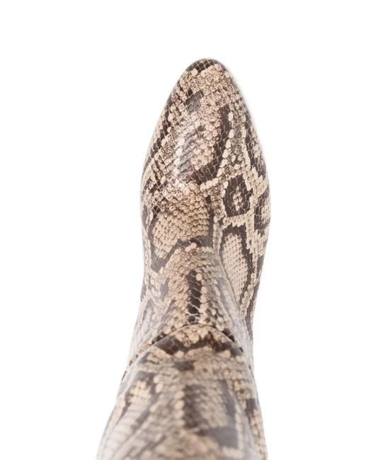 Paris Texas パイソンパターン レザーブーツ White