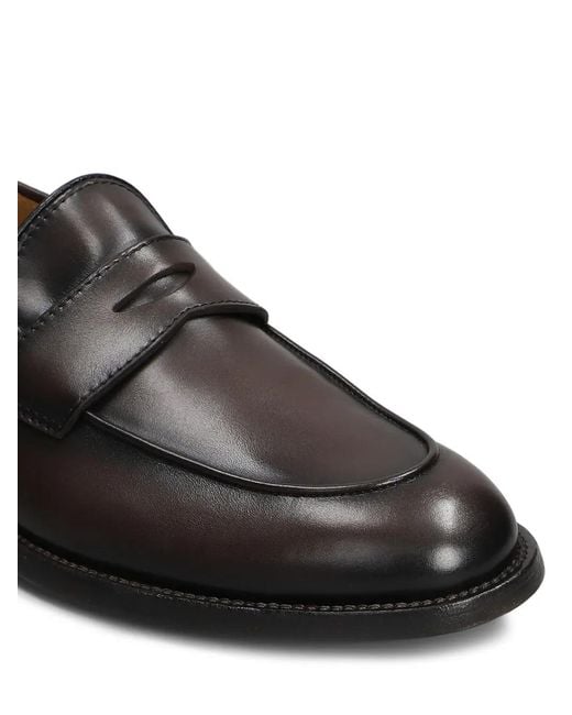 Officine Creative Black Leather Loafers for men