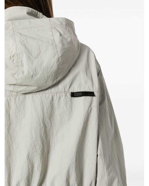 Izzue White Logo-print Hooded Jacket