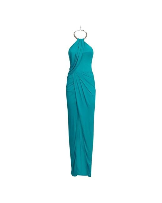 Amen Blue Ring Halterneck Dress