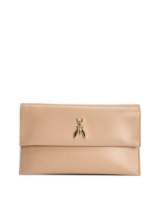 Patrizia Pepe Natural Logo-Detail Clutch Bag