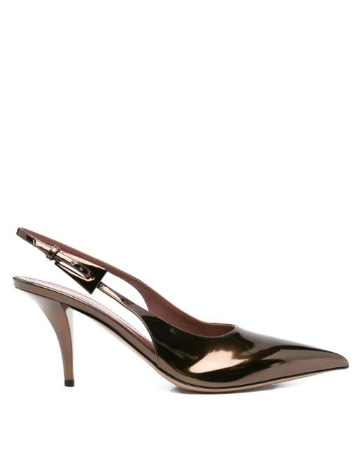 Paris Texas Brown Slingback Pointed-Toe Pumps