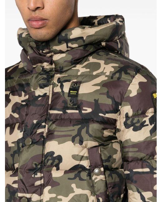 Blauer Camouflage-print Puffer Jacket in het Grijs voor heren | Lyst NL