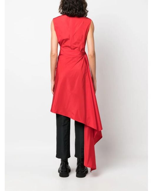 Sofie D'Hoore Red Detachable-Panel Sleeveless Blouse