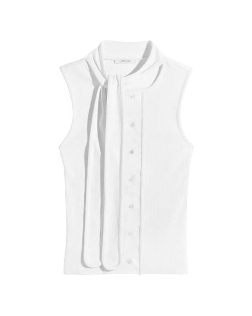 Lemaire White Asymmetrical Fitted Top