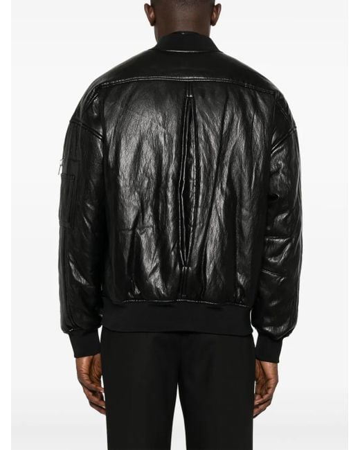 Patrizia Pepe Black Coated Oversized Bomber Jacket for men
