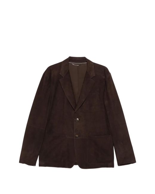 Canali メンズ ブラウン スエード ジャケット