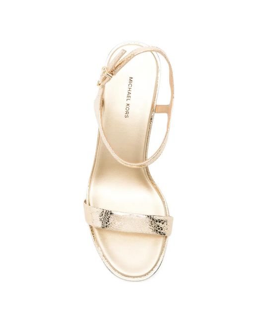 Michael Kors White Crystal-Embellished Snakeskin-Effect Sandals