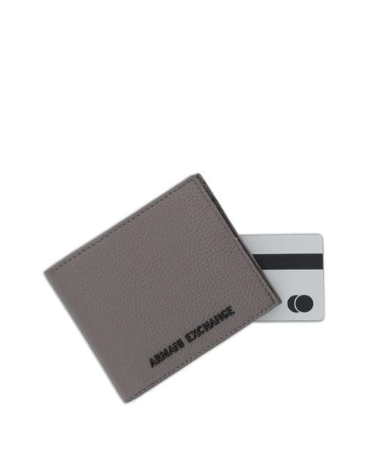 ARMANI EXCHANGE Gray Logo-Plaque Wallet for men