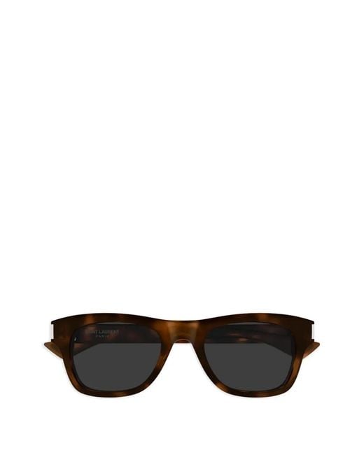 Saint Laurent Black Rectangle-Frame Sunglasses for men