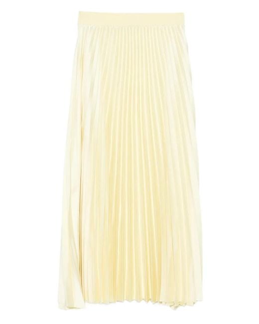 Jonathan Simkhai Yellow Pleated Midi Skirt