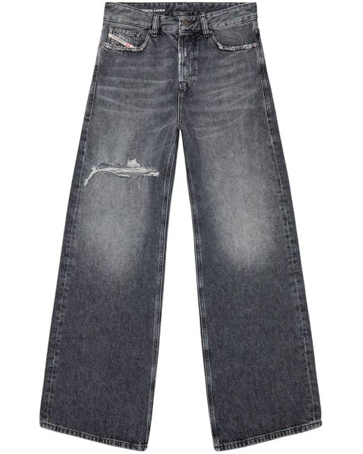 DIESEL Blue Low-rise Organic Cotton Loose-fit Jeans