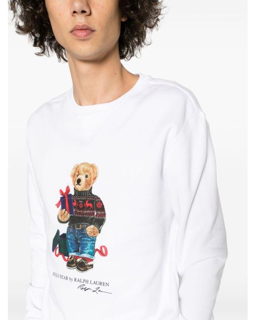 Polo Ralph Lauren Sweatshirt mit Teddy-Print in White für Herren