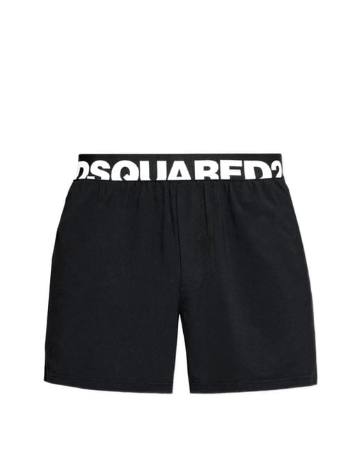 DSquared² Black Logo-Waistband Boxers for men