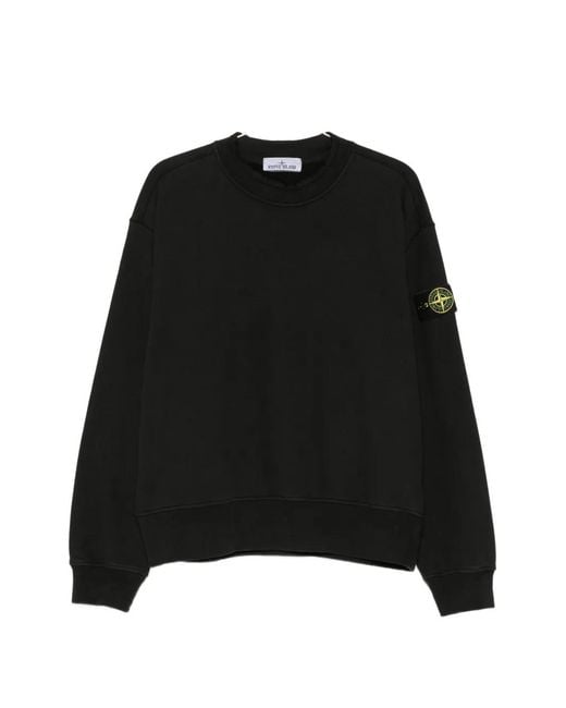 Stone Island Black Compass-Patch Sweatshirt for men