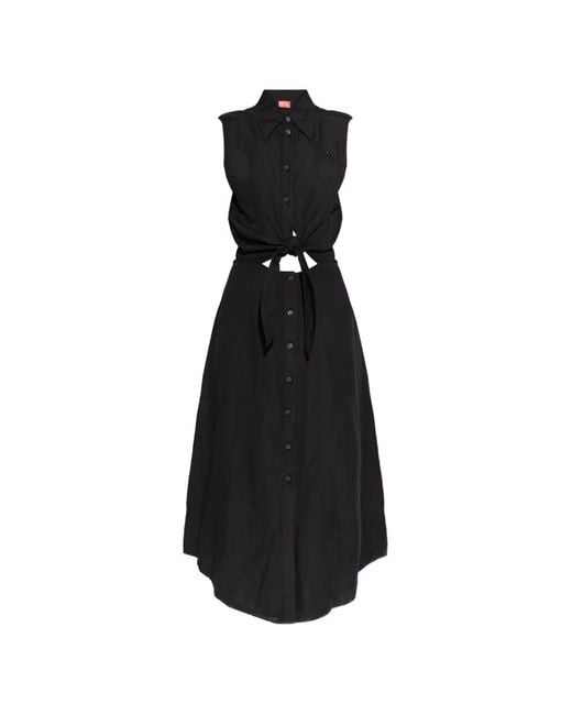 DIESEL Black Button-Tie Dress