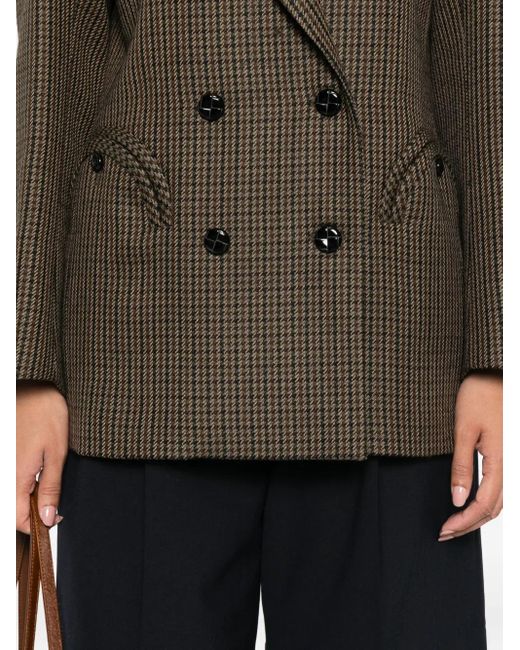 Blazé Milano Brown Houndstooth Double-Breasted Jacket