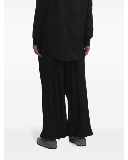 Julius Black Drawstring-waist Wide-leg Trousers for men