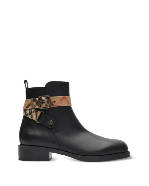 Burberry Black Leather Huntley Boots