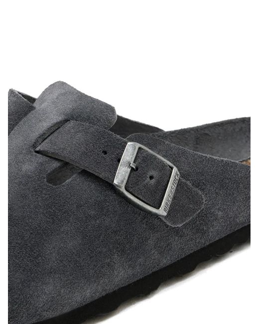 Birkenstock Gray Buckle-Strap Slippers for men