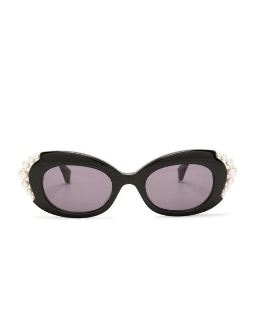 Vivienne Westwood Multicolor Pearl-Detailing Oval-Frame Sunglasses for men